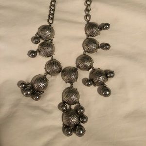 Silver bubble necklace with matching earrings